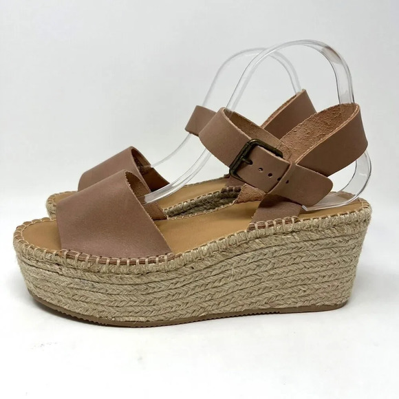 Soludos Tan Leather Slingback Platform Minorca Espadrille Sandals Size 10 - Picture 4 of 14